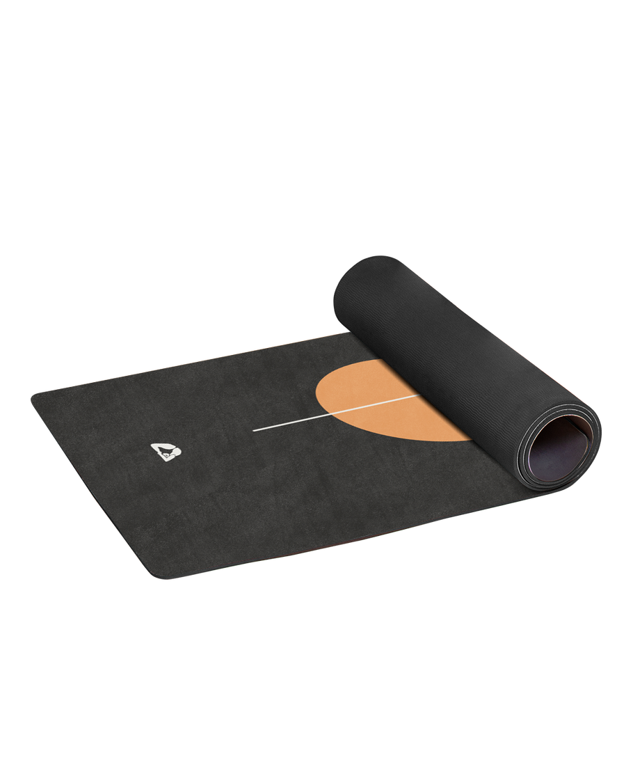 rolled yoga mat with moon design 
