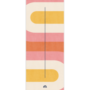 yoga mat with pink and yellow design