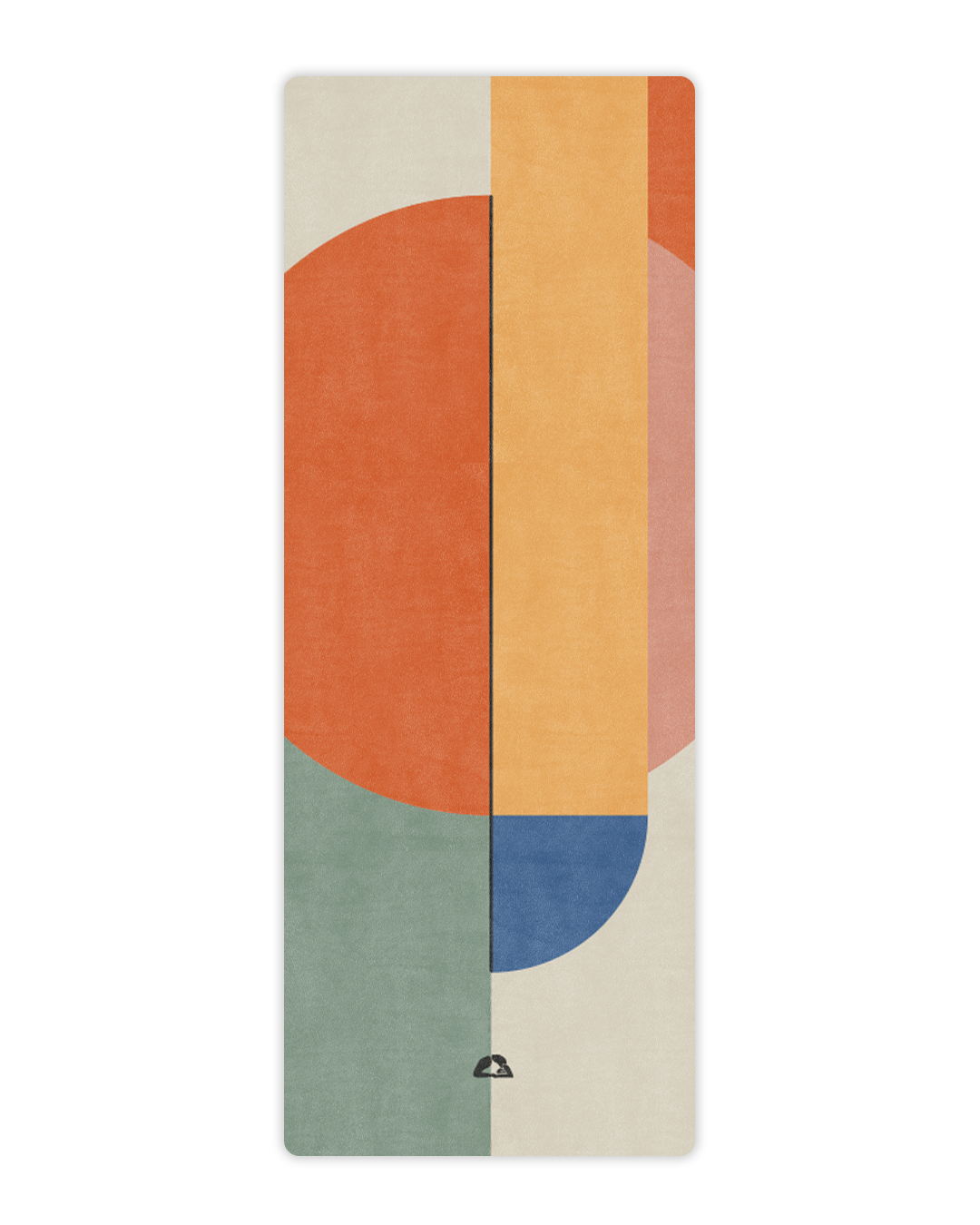 yoga mat with multicolor abstract design